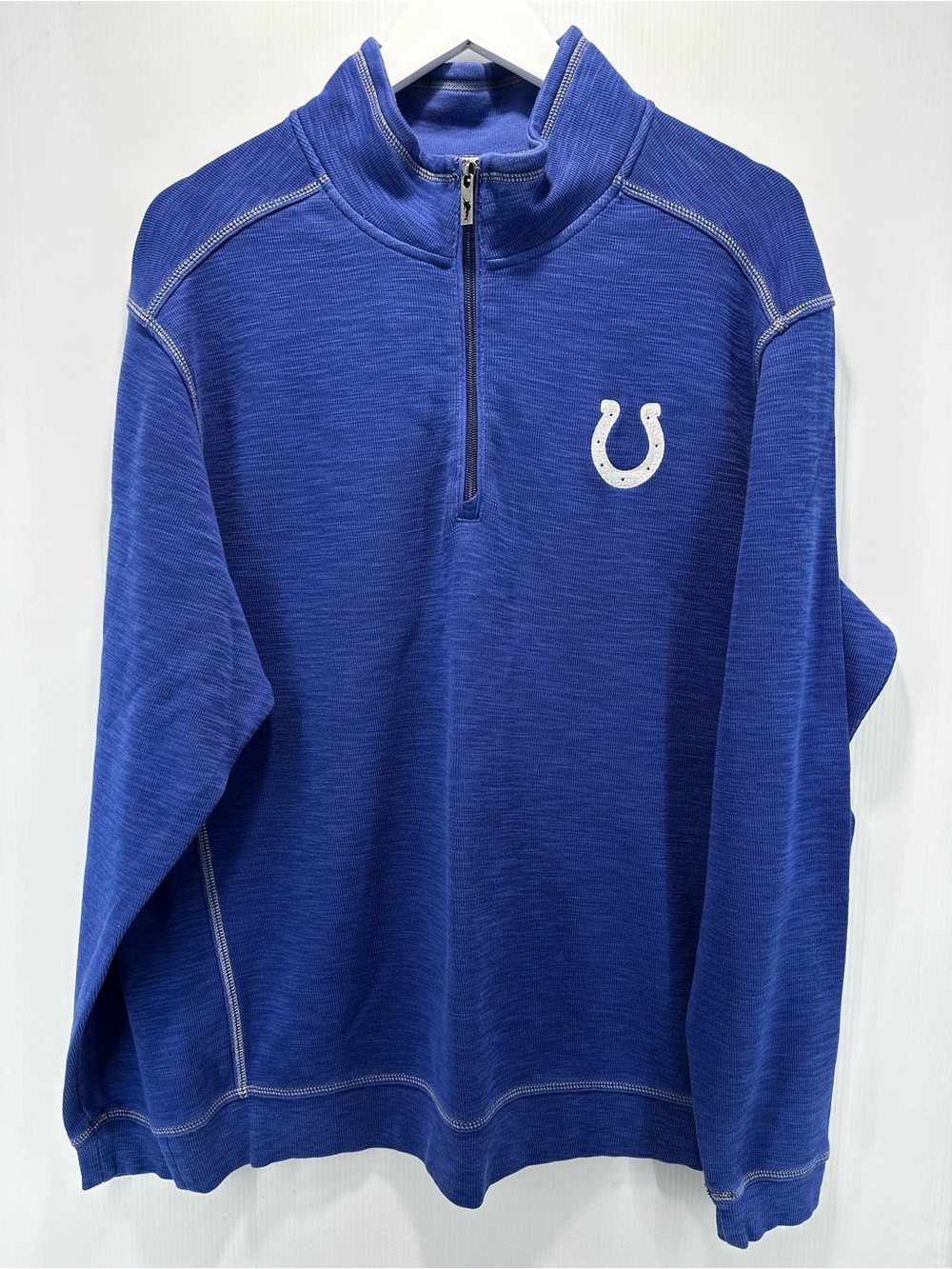 Tommy Bahama NFL 1/4 Zip Pullover Sweater Men XL Pima Cotton Indianapolis Colts